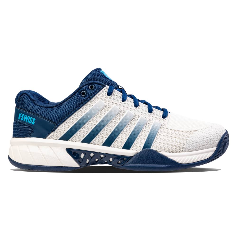 K Swiss Express Light Men's Pickleball Shoes - Breathable Tennis Shoes for Men with Cushioned Support - Blue & White Athletic Shoes for Pickleball, Tennis & Court Sports