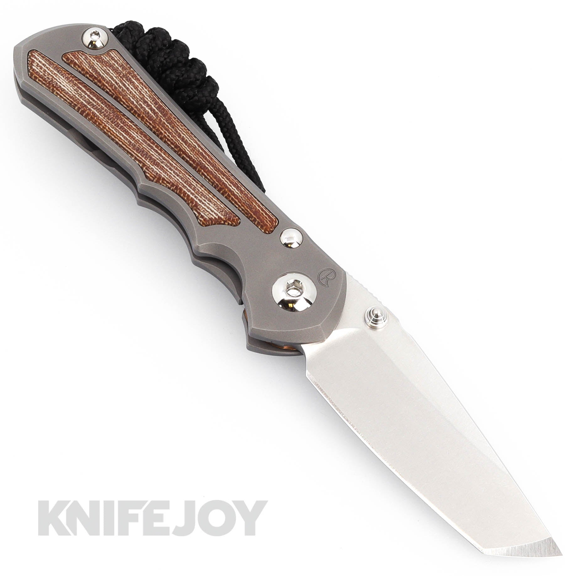 Chris Reeve Small Inkosi Left Handed Tanto Folding Knife - MagnaCut Blade, Natural Canvas Micarta Inlay & Glass Blasted Titanium Handles | EDC, Outdoor Survival, Tactical Gear, Hunting, Camping