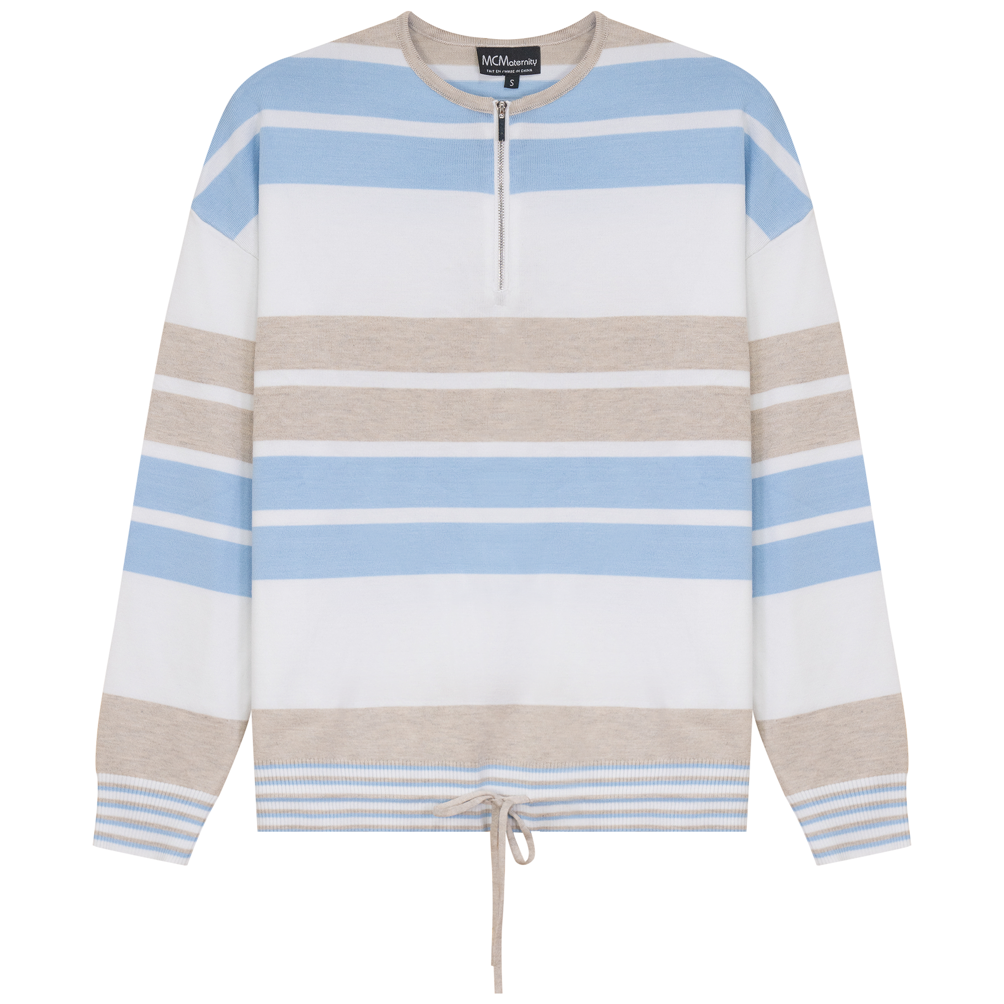 Maternity Henley Striped Knit Sweater - Soft & Stretchy Bungee Pullover for Pregnant Women - Perfect for Casual Wear, Nursing & Maternity Photos