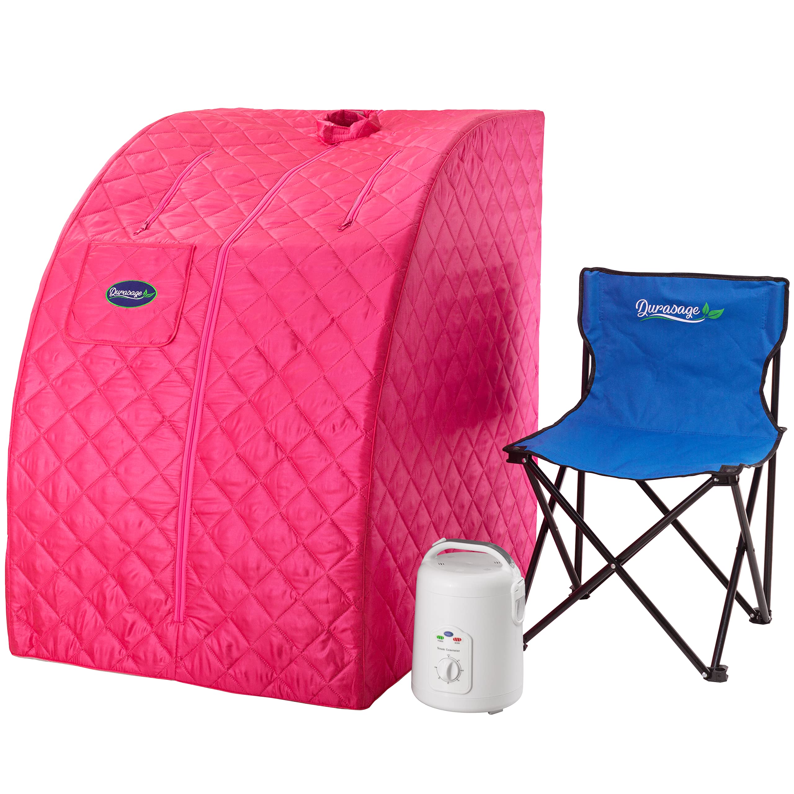 Durasage Lightweight Portable Personal Steam Sauna Spa for Home Relaxation - 800W Steam Generator with 60-Minute Timer & Included Chair | Perfect for Detox, Weight Loss & Stress Relief at Home