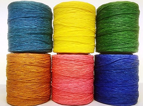 Waxed Polycord Variety Pack - 6 Spools (210 Feet Each) in Hot Pink, Royal Blue, Turquoise, Orange, Kelly Green & Yellow | .040