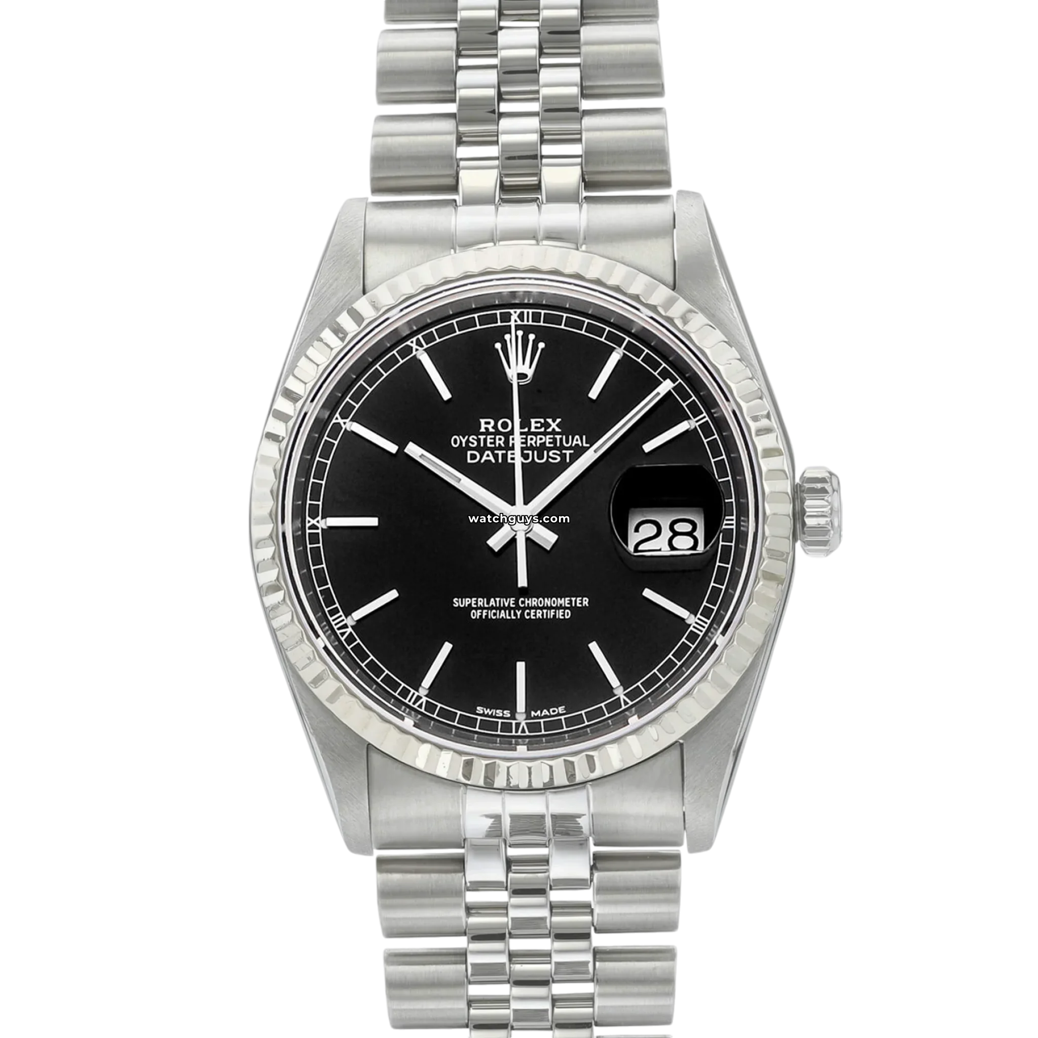 Authentic Rolex Datejust 16234 Men's Watch - Black Dial, Jubilee Bracelet - Luxury Dress Watch for Business & Formal Occasions