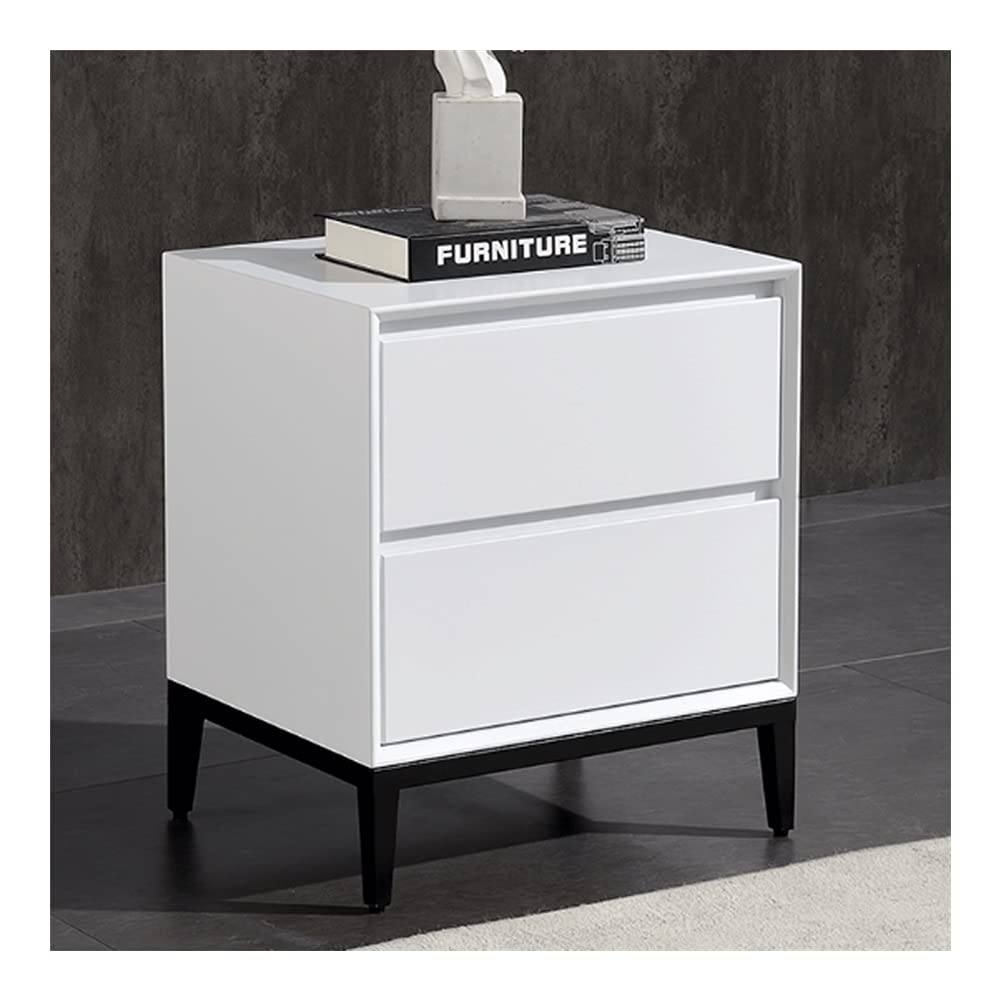 Modern Luxury Nightstand with Storage - White Bedside Table for Bedroom, Nightstand Cabinet with Drawer, Perfect for Small Spaces & Apartment Living
