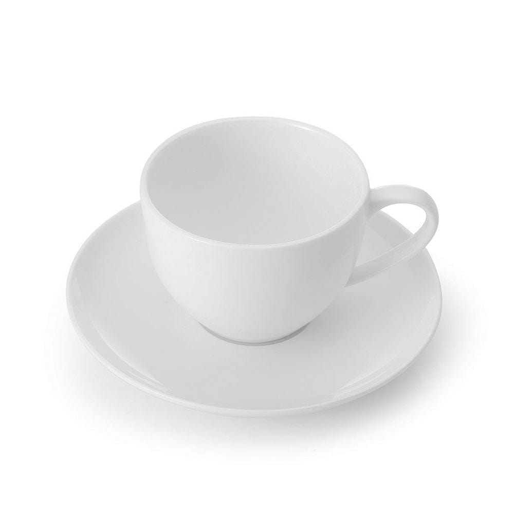 Premium Lucerne White Tea Cup and Saucer Set - Elegant Porcelain Tea Cups for Afternoon Tea, Gifts, and Home Decor - Perfect for Tea Parties, Bridal Showers, and Relaxing Moments