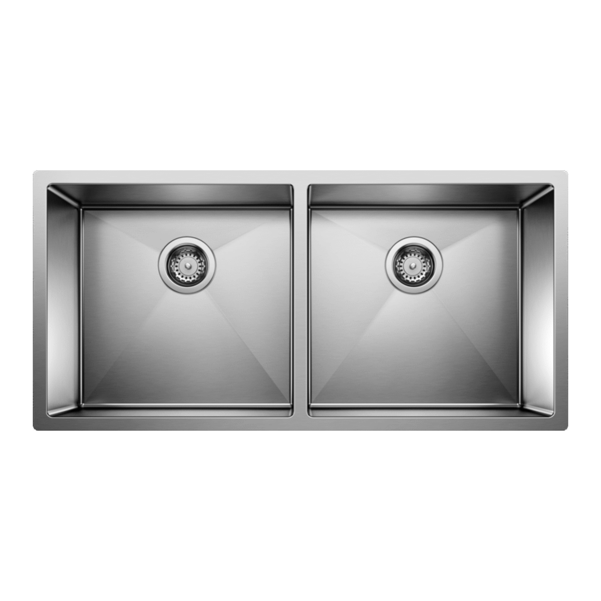 Blanco Precision 37 R10 Large Double Bowl Stainless Steel Kitchen Sink - Perfect for Modern Kitchens, Remodeling & Heavy-Duty Use