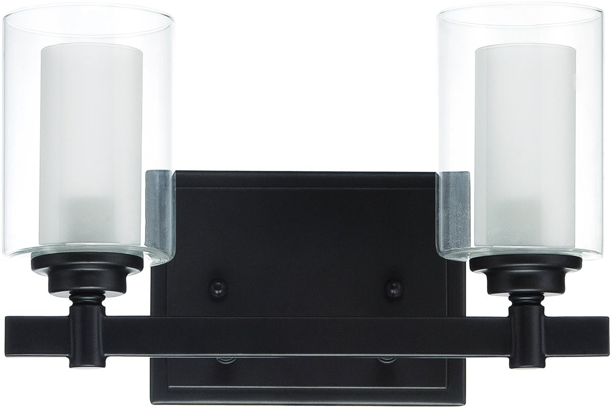 12W Celeste 2-Light Bathroom Vanity Light Fixture in Espresso Finish - Perfect for Modern Bathrooms and Powder Rooms