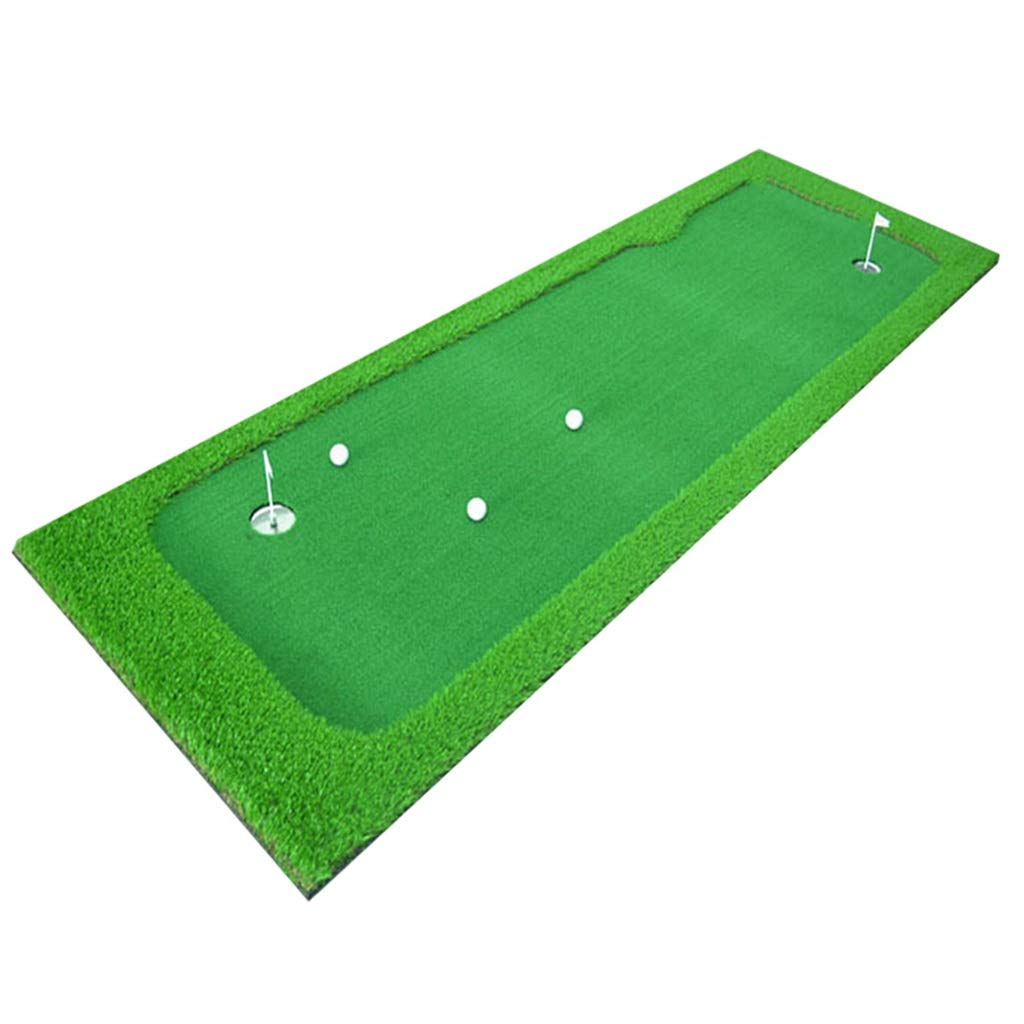 Premium Portable Golf Putting Green Mat - 2 Holes Indoor/Outdoor Practice Trainer | Golf Training Accessories for Home, Office & Backyard | Perfect Gift for Golf Enthusiasts