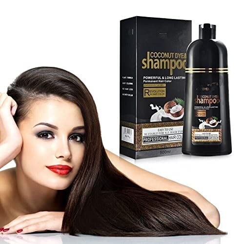 Natural Essence Instant Dark Brown Hair Dye Shampoo - Ammonia Free, Permanent Hair Color for Women & Men - At-Home Hair Coloring for Gray Coverage & Vibrant Results (Dark Brown)