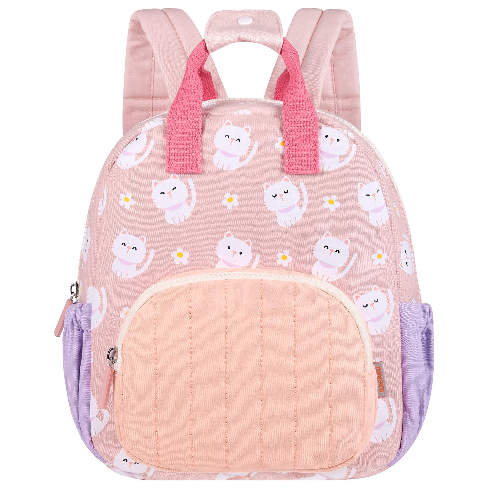 GAGAKU Cute Pink Cat Toddler Backpack for Girls 2-6 Years - Breathable Mini Preschool Backpack for School, Travel & Daycare - Lightweight Kids Backpack with Adjustable Straps | Perfect for Kindergarten, Playdates & Family Outings
