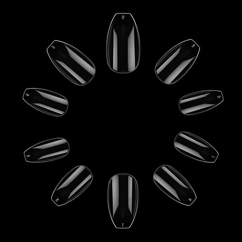 BELICIA 100PCS Short Coffin False Nail Tips - Clear Full Cover Acrylic Ballerina Fake Nails for DIY Nail Art & Salon Use | Perfect for Manicures, Pedicures & Special Occasions
