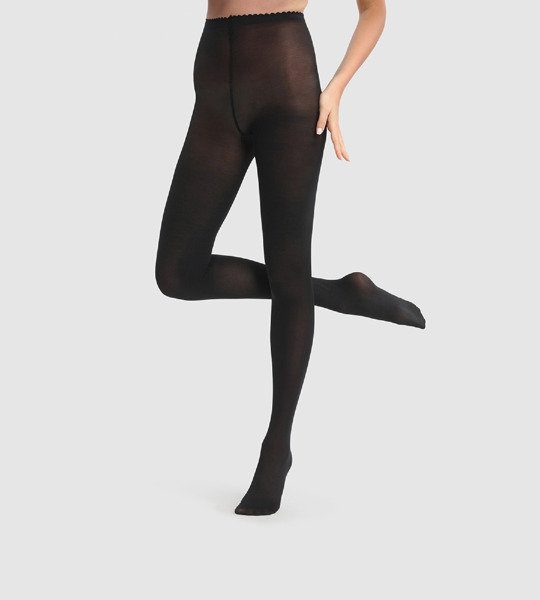 Black Opaque 40D Tights - Comfortable & Stretchy Women's Leggings for Everyday Wear, Work, and Formal Occasions