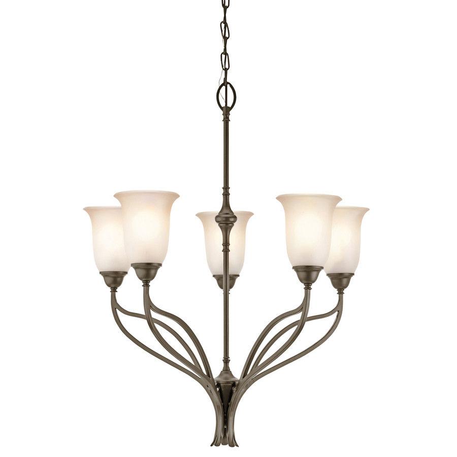 Kichler Lighting Wayland Collection Aztec 34974 5-Light Chandelier in Shadow Bronze - Elegant Dining Room & Foyer Lighting Fixture for Modern Homes