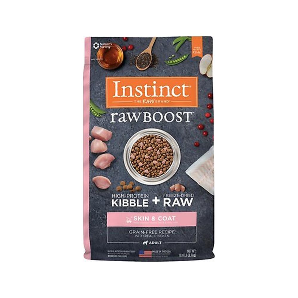 Premium Grain-Free Raw Boost Chicken Recipe for Adult Dogs - Skin & Coat Health Dry Food - Ideal for Active & Outdoor Pets