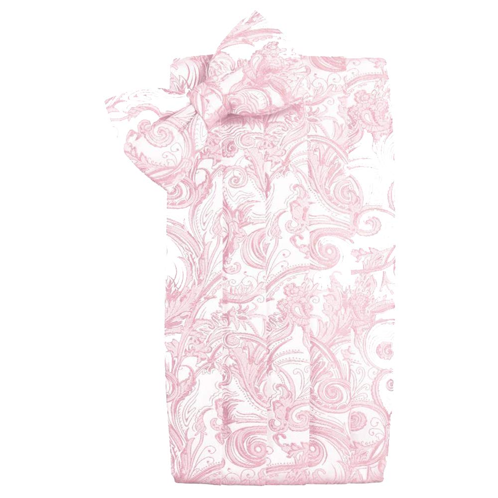 Elegant Men's Tapestry Cummerbund & Bow Tie Set in Pink - Formal Wedding & Black Tie Event Accessories for Grooms & Groomsmen