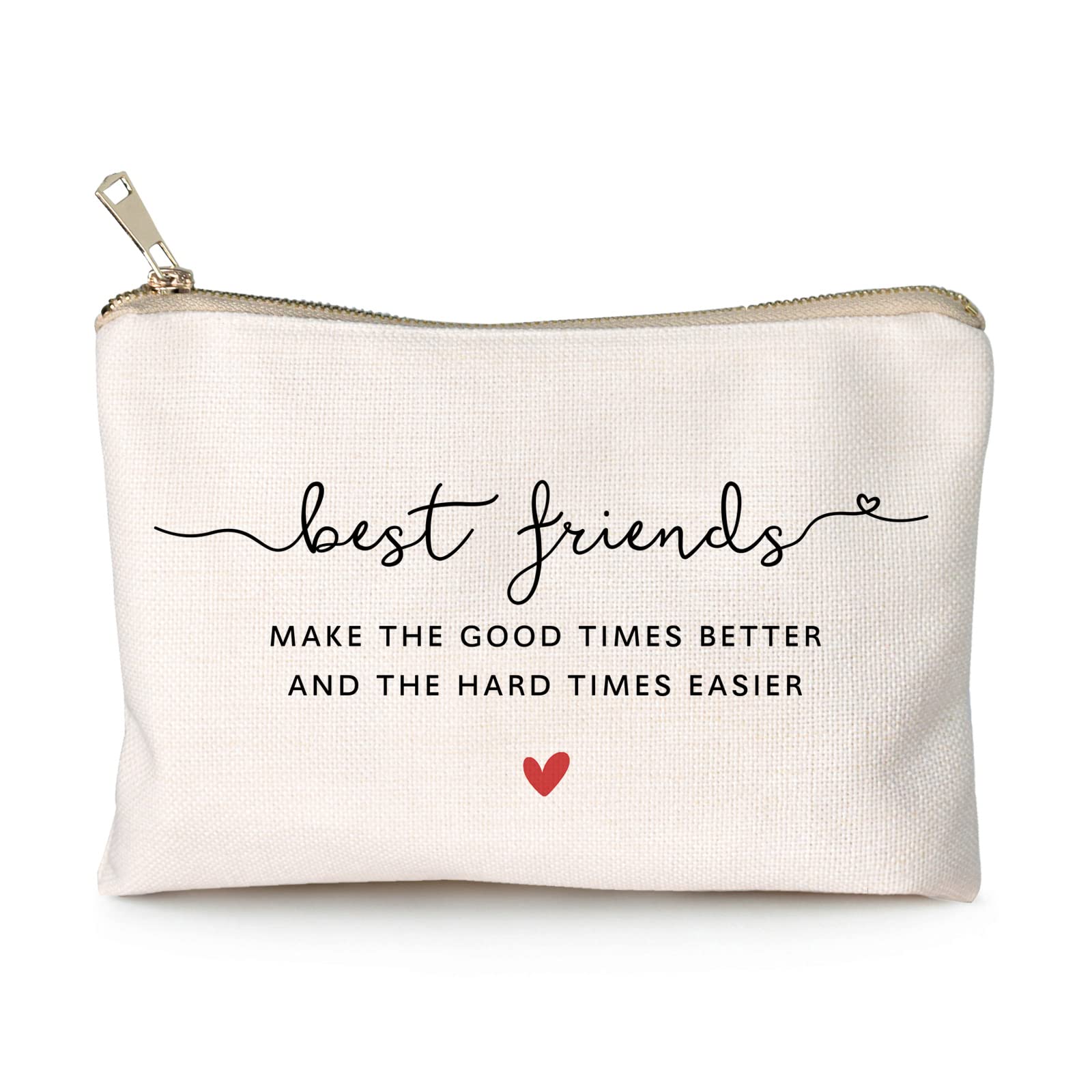 Best Friendship Gifts - Heart-Shaped Cosmetic Makeup Bag for Sister, Best Friend, Birthday & Anniversary | Missing You Gift Idea for Travel, Gym & Daily Use