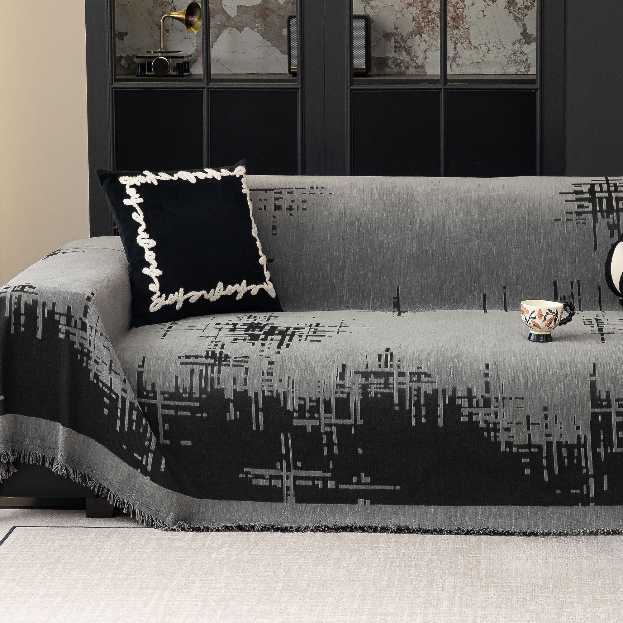 Soft City Plush Pet-Friendly Sofa Cover - Woven Minimalist Couch Cover Machine Washable for Living Room, Bedroom & Home Decor
