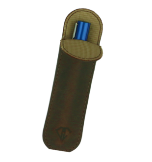 Dee Charles Designs Single Sleeve Pen Carrying Case - Premium Rahide Brown Leather Pencil Holder for Artists, Writers & Professionals - Perfect for Office, School & Travel Organization