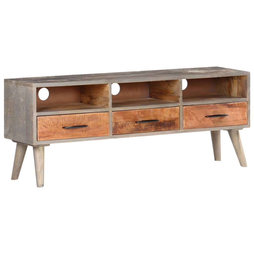 TOPINCN Solid Mango Wood TV Stand - Rustic Sideboard TV Cabinet for Bedroom & Hotel - Durable Entertainment Center for Living Room & Home Theater Setup