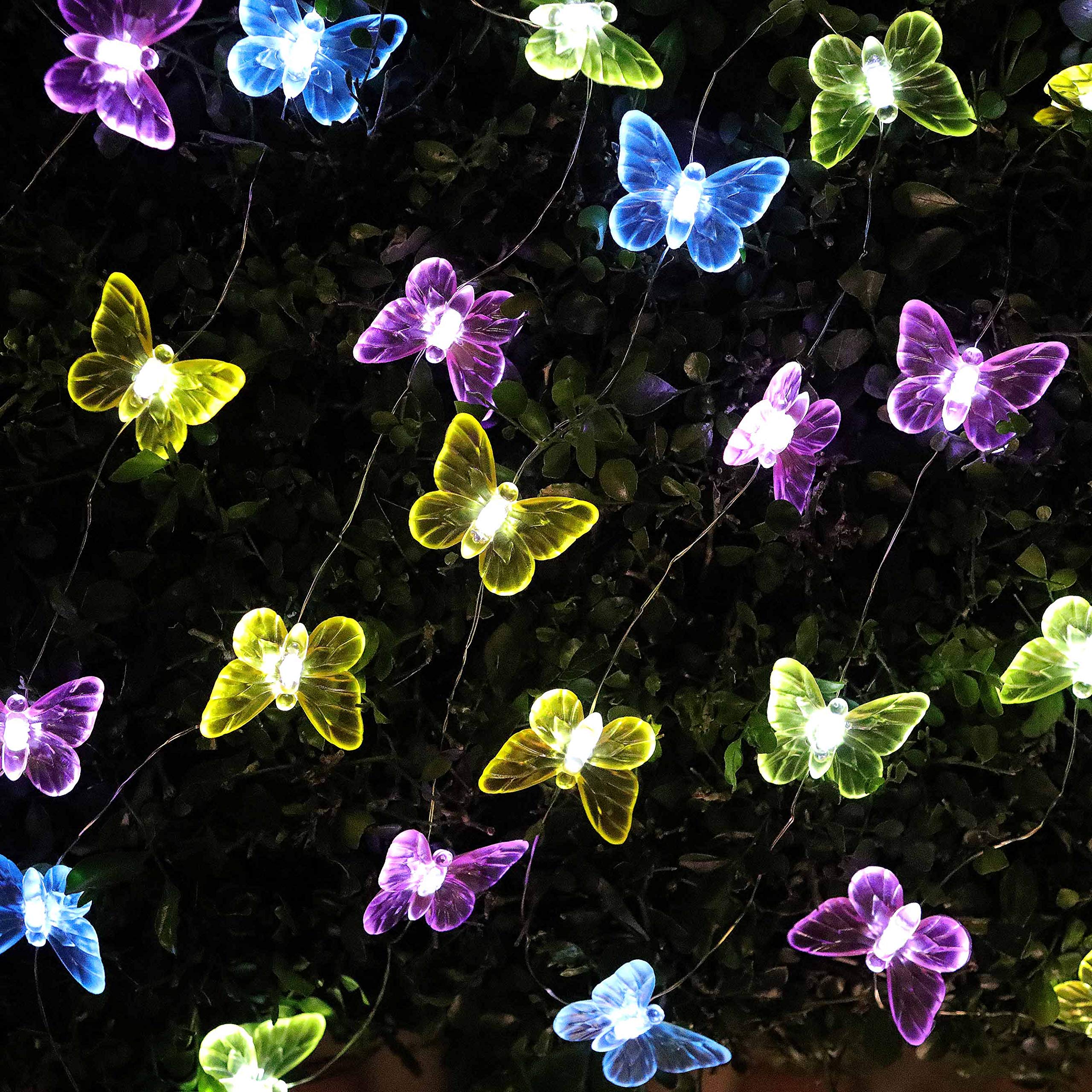 Solar Butterfly String Lights Outdoor - 17.7ft 36 LED Waterproof Fairy Lights for Garden, Yard, Patio & Home Decoration (Cool White) | Perfect for Weddings, Parties & Outdoor Events