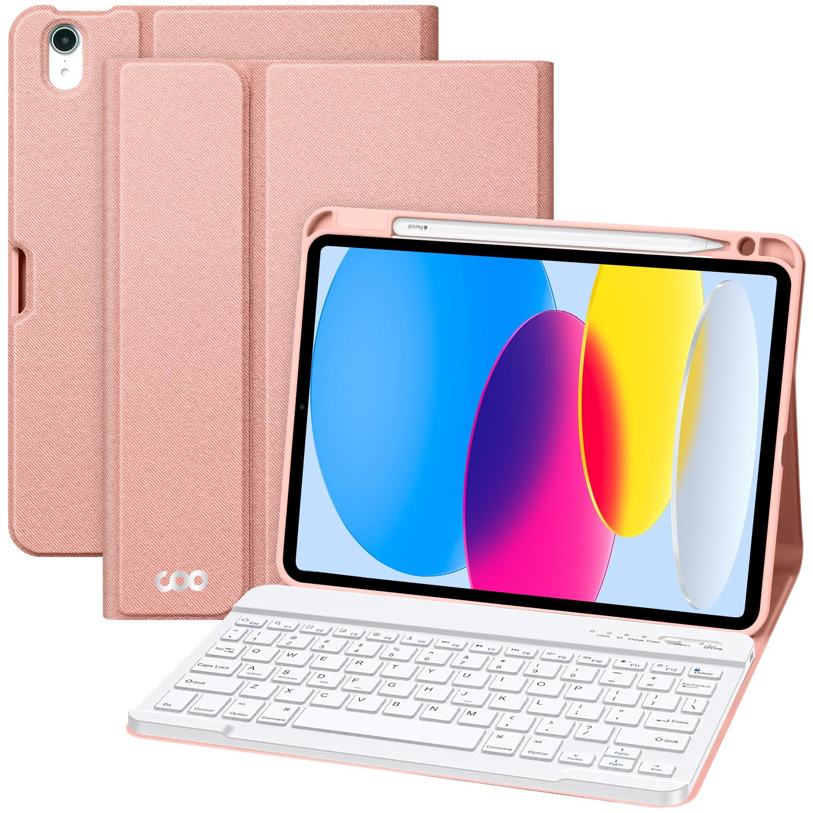 Premium COO Keyboard Case for iPad Air 5th/4th Gen & iPad Pro 11 (2020-2024) - Detachable Bluetooth Wireless Keyboard with Built-in Apple Pencil Holder - Champagne Gold | Perfect for Work, Study & Travel