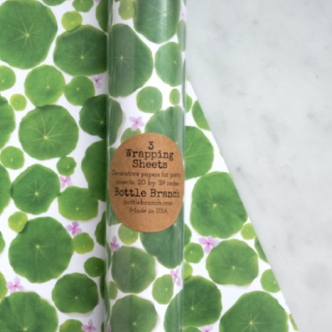 Nasturtium Bottle Branch Gift Wrap - Elegant Floral Packaging for Wine Bottles, Gifts & Special Occasions