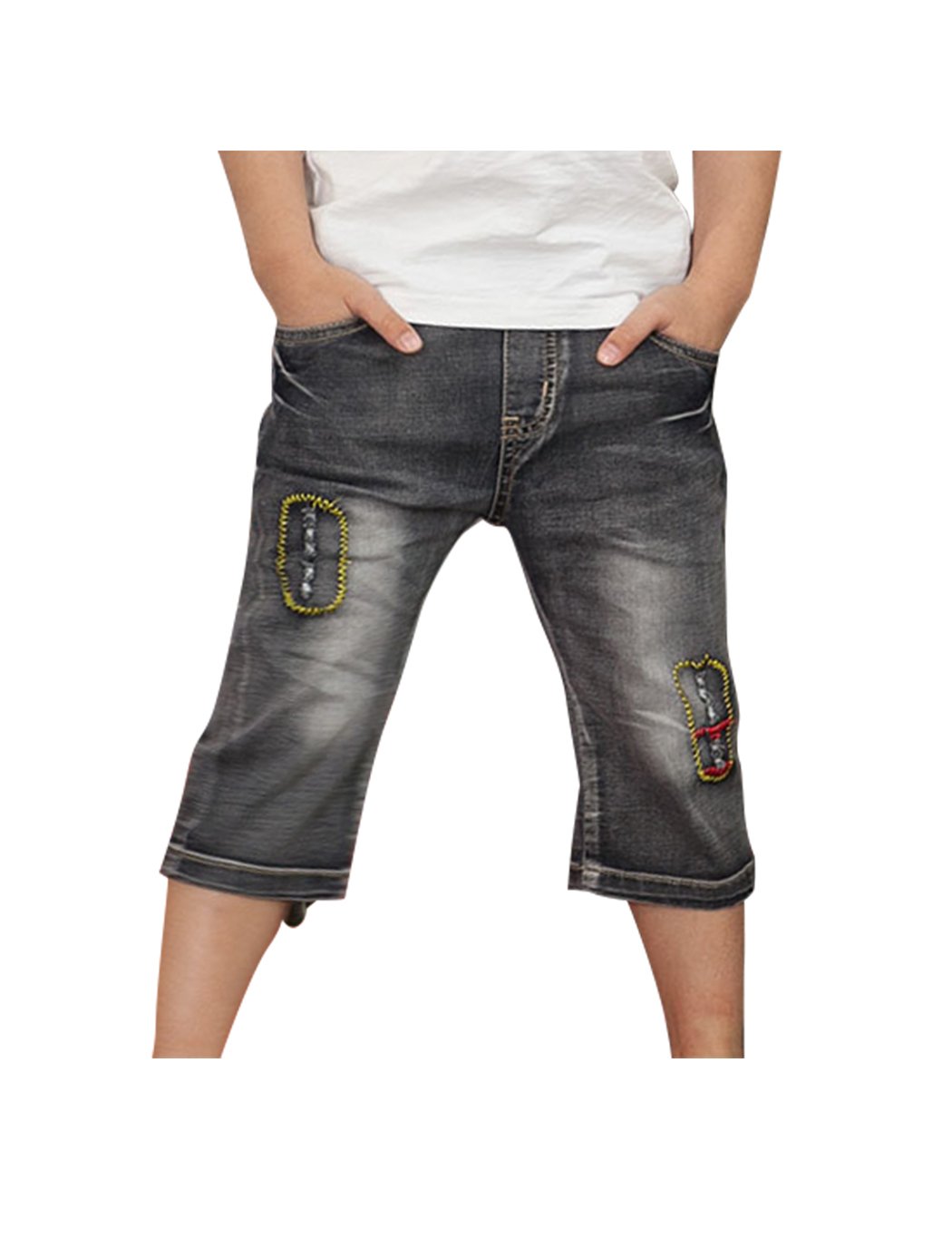 DDSOL Boys' Relaxed Straight Jean Pirate Shorts - Cotton Denim Casual Shorts for Kids Ages 3-8 Years - Perfect for Summer Play, Outdoor Adventures & Everyday Wear