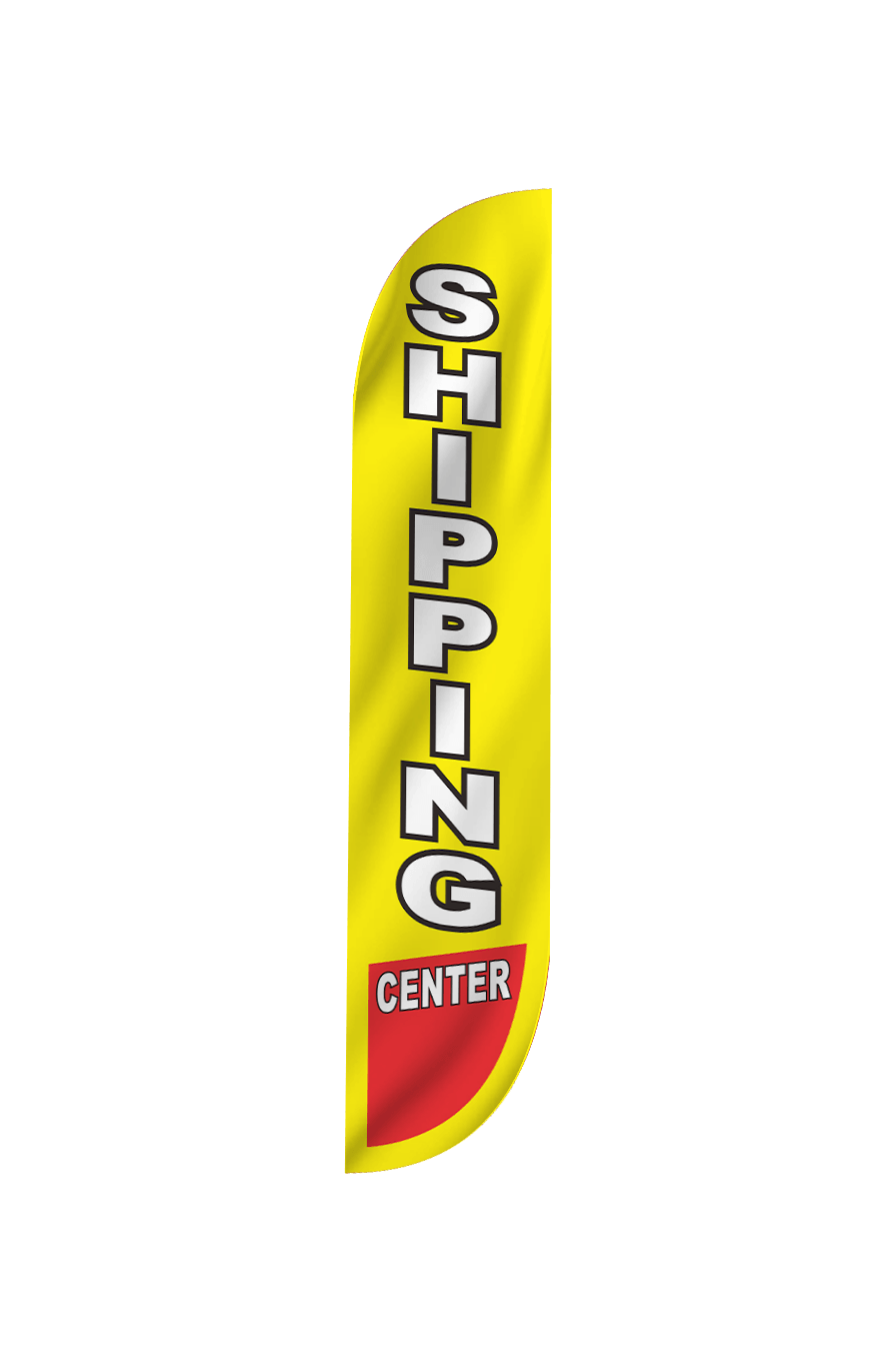 Custom Yellow Feather Flag for Shipping Centers - Durable & Eye-Catching Outdoor Advertising for Retail Stores & Warehouses