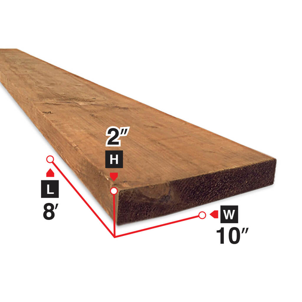 2 in. x 10 in. x 8 ft. Brown Pressure Treated Lumber - Premium Outdoor Wood for Decks, Fences & Landscaping Projects