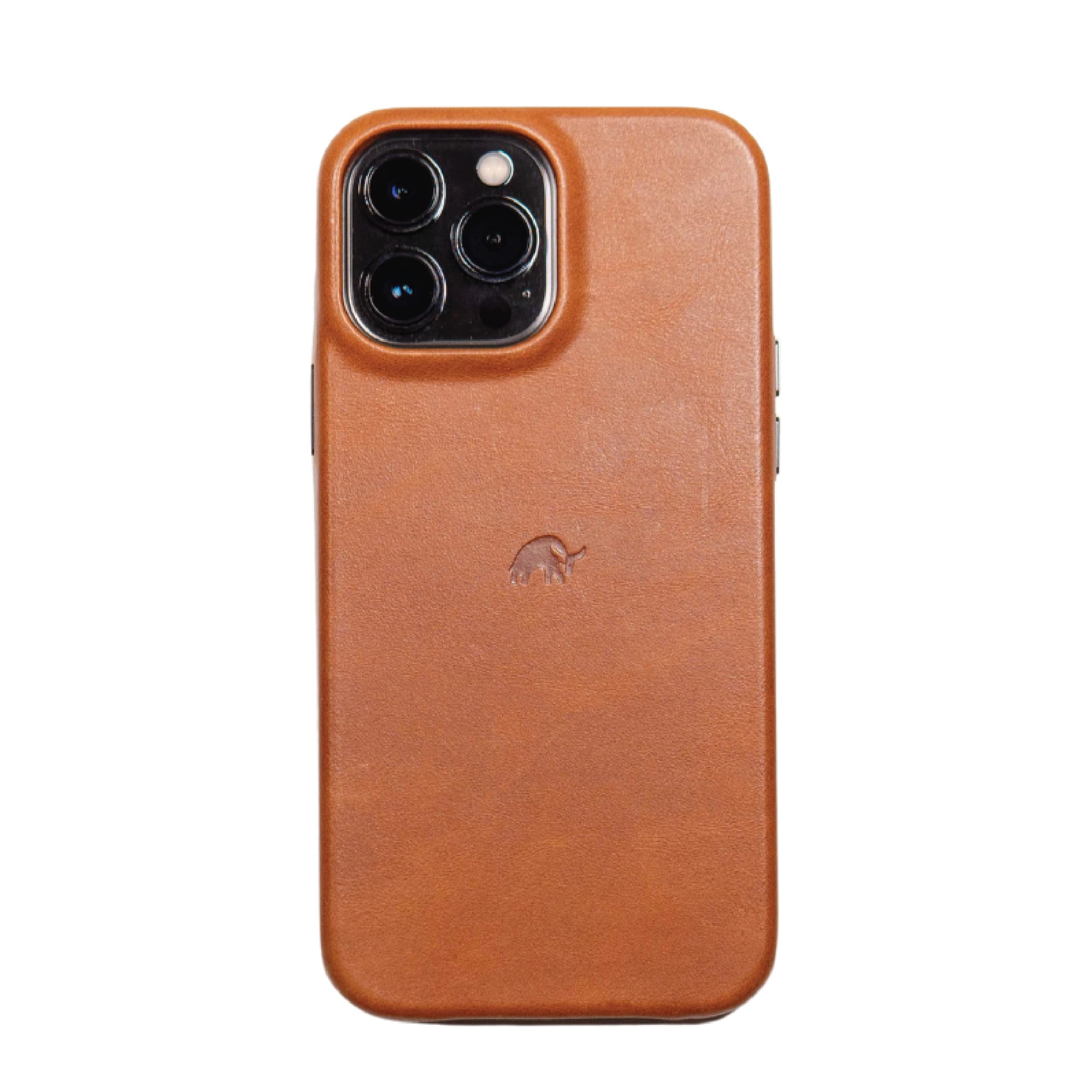 Premium Handcrafted Full-Grain Leather iPhone 13 Pro Case - Slim Fit, MagSafe Compatible, Natural Patina - Bullstrap Sienna Brown Leather Phone Cover for Work & Travel