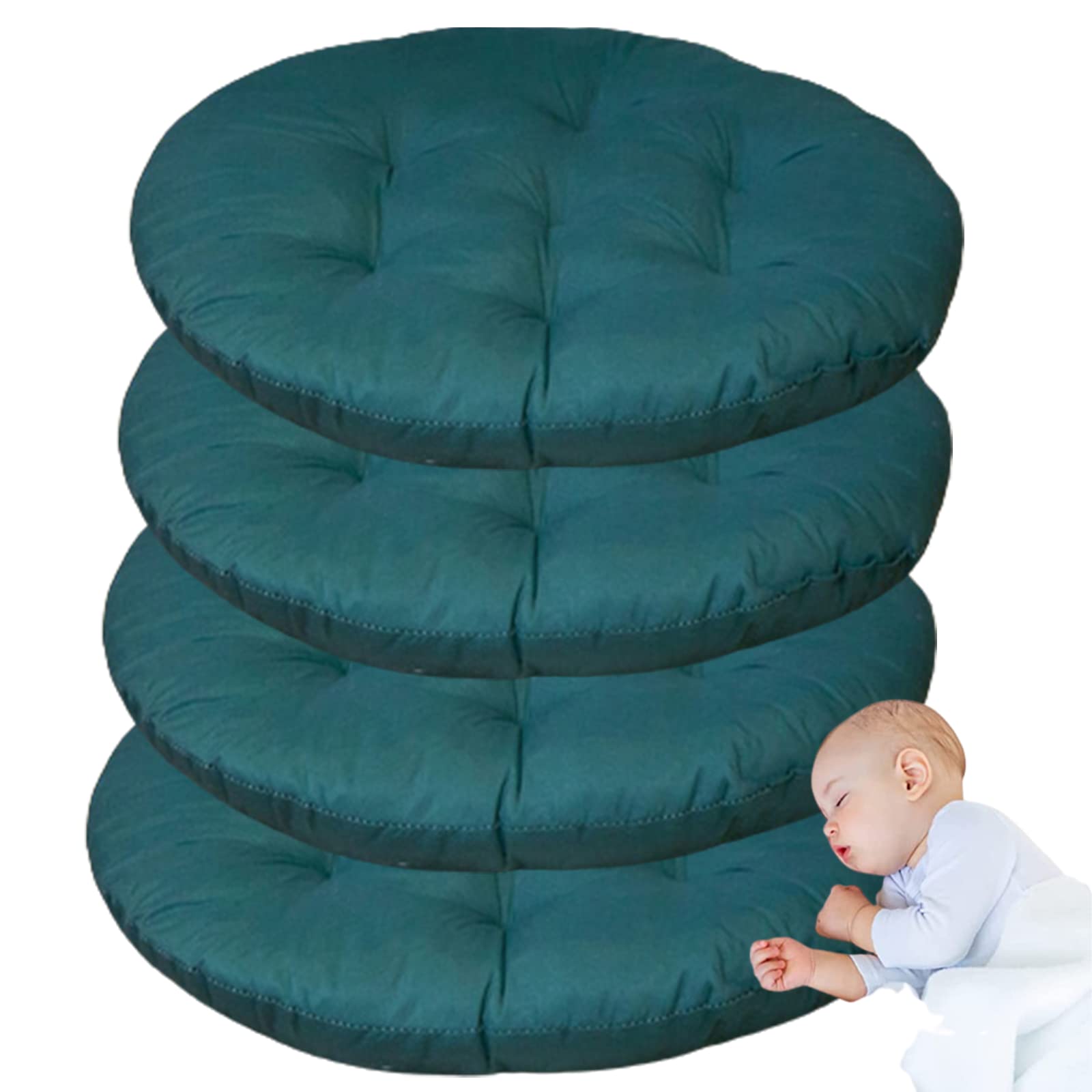 Soft Thickened Comfortable Seat Cushions for Dining Chairs - Indoor & Outdoor Use in Home, Office, Car, Patio, Garden (Set of 4, Green, 18 Inch) - Perfect for Kitchen, Dining Room, and Outdoor Relaxation