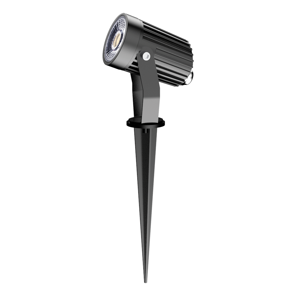 5W Zoom Pro 12/24V DC Waterproof Outdoor Garden Spike Light - IP67 Rated Black Landscape Lighting for Pathways, Driveways, and Yard Decoration