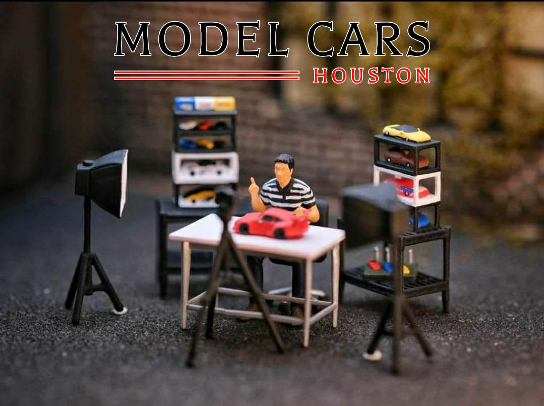 1/64 Scale Diecast Model Cars - Houston Content Creator Figure Set for Collectors | Perfect for Display, Gifts, and Car Enthusiast Scenes