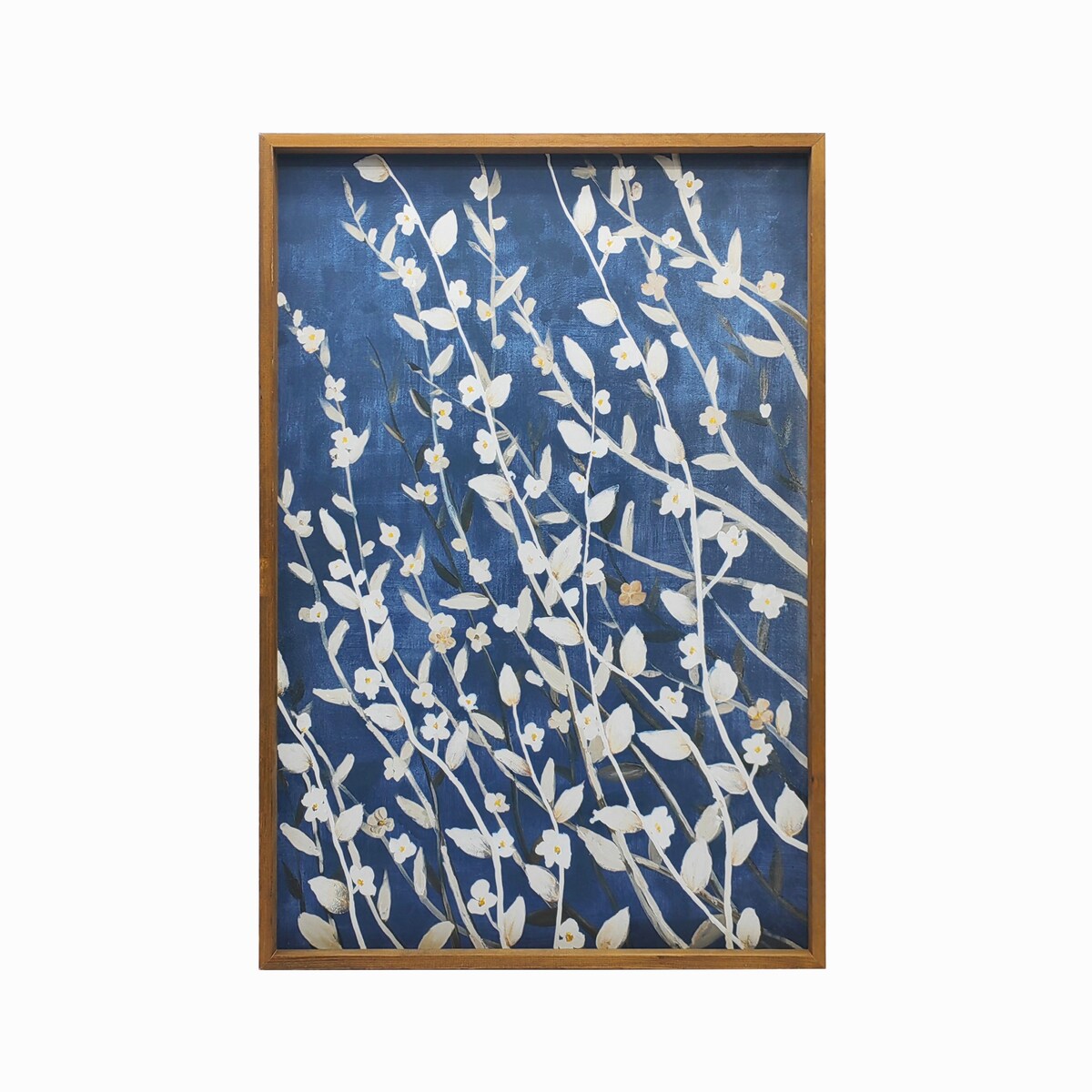 Azure Blossoms Wood Framed Canvas Wall Art Print - 24x36 Inches by Gallery 57 - Perfect for Living Room, Bedroom & Office Decor