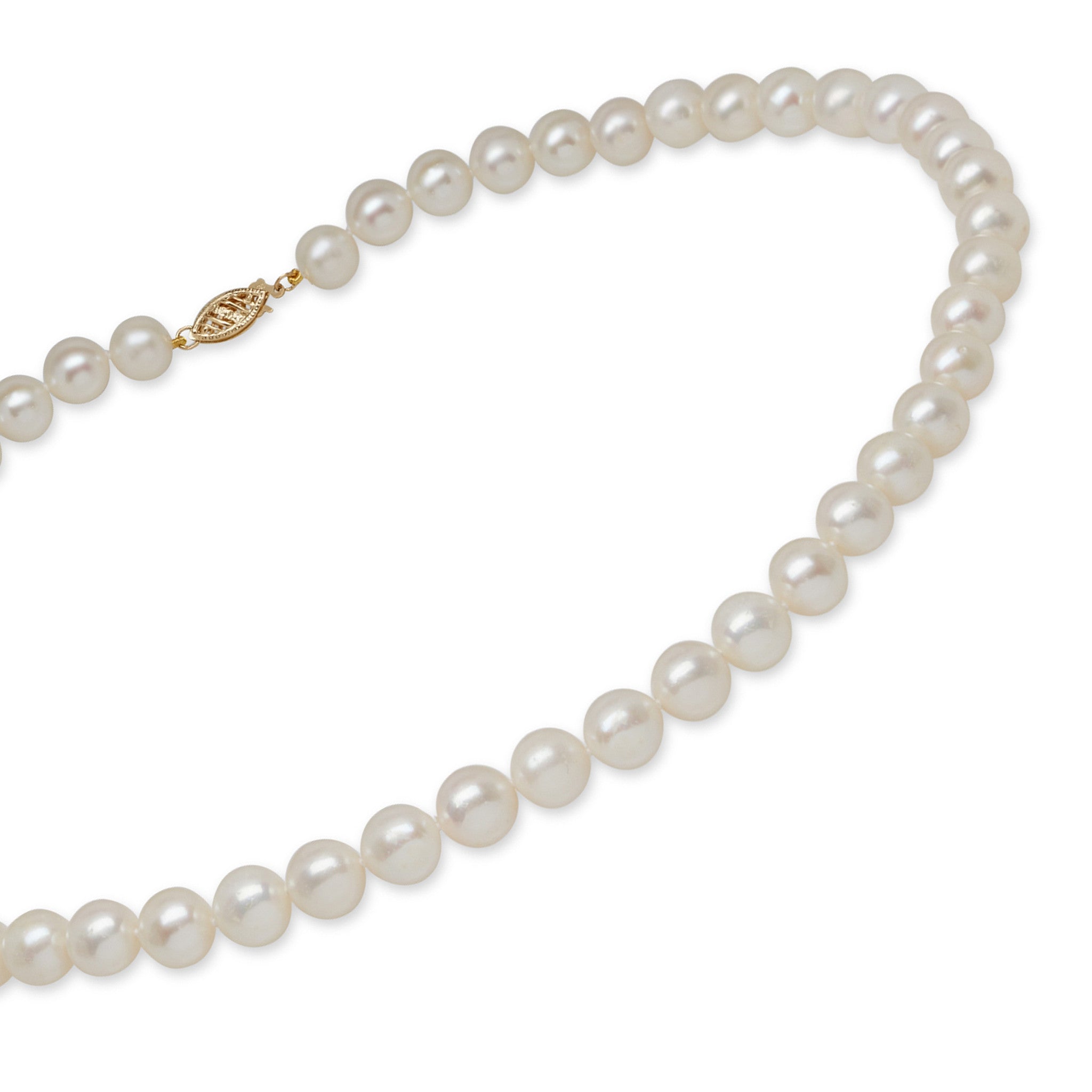 Hand Knotted Cultured Pearl Necklace for Women - 18 Inch Genuine Freshwater Pearl Jewelry - Elegant Gift for Wedding, Anniversary & Special Occasions