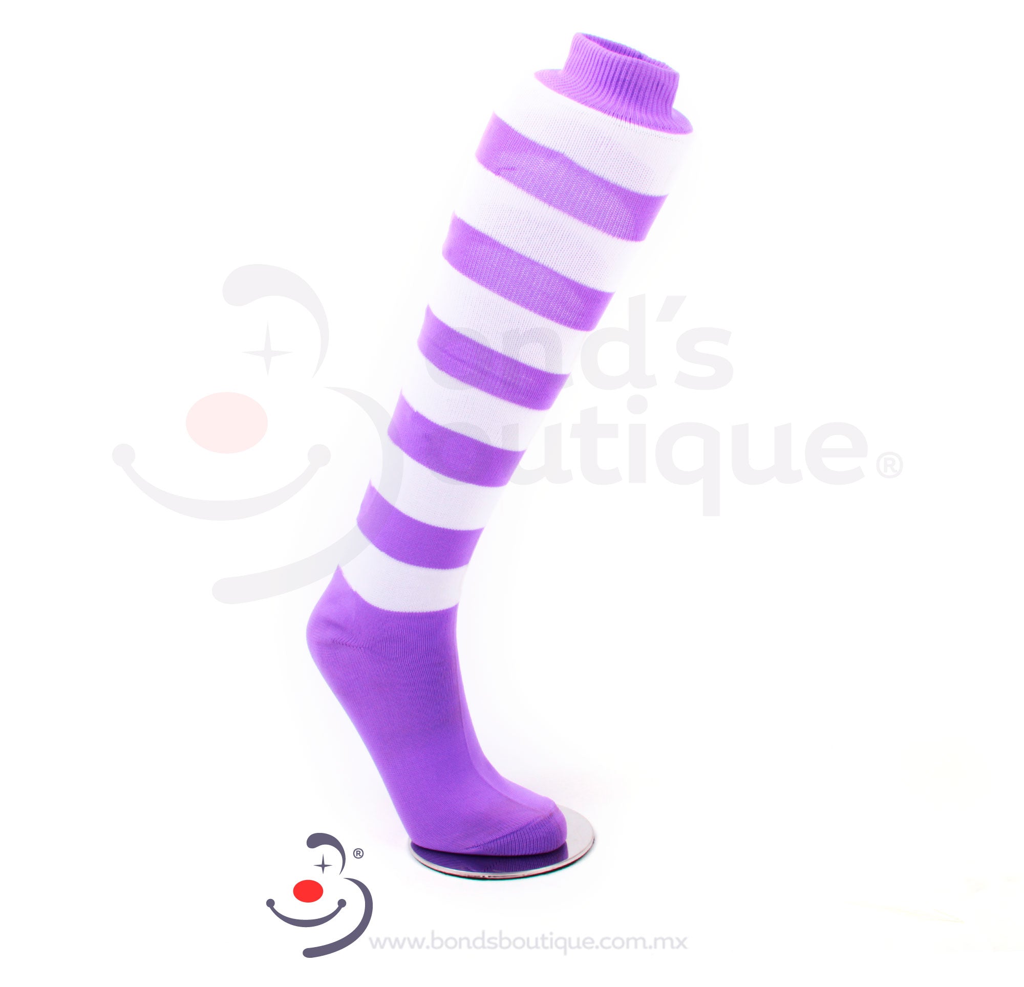 BONDS Women's White/Lilac Knee-High Socks - Soft & Comfortable for Everyday Wear, Workout, and Casual Outfits