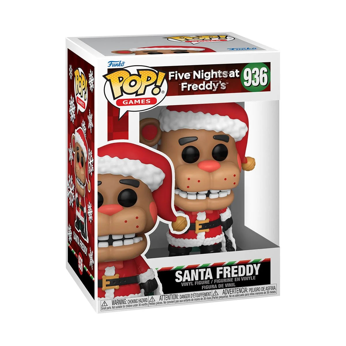 Five Nights at Freddy's Holiday Santa Freddy Funko Pop! Vinyl Figure #936 - Collectible Toy for Horror Game Fans & Christmas Decorations