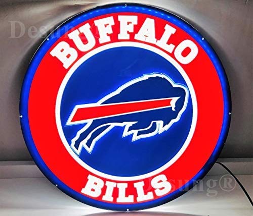 3D LED Beer Bar Sign Light - 20x20 Inch Buffalo Bill Design with Vivid Printing Tech - Perfect for Pub, Tavern & Man Cave Decor - Energy Efficient LE32L Lamp for Bars, Restaurants & Home Entertainment Spaces