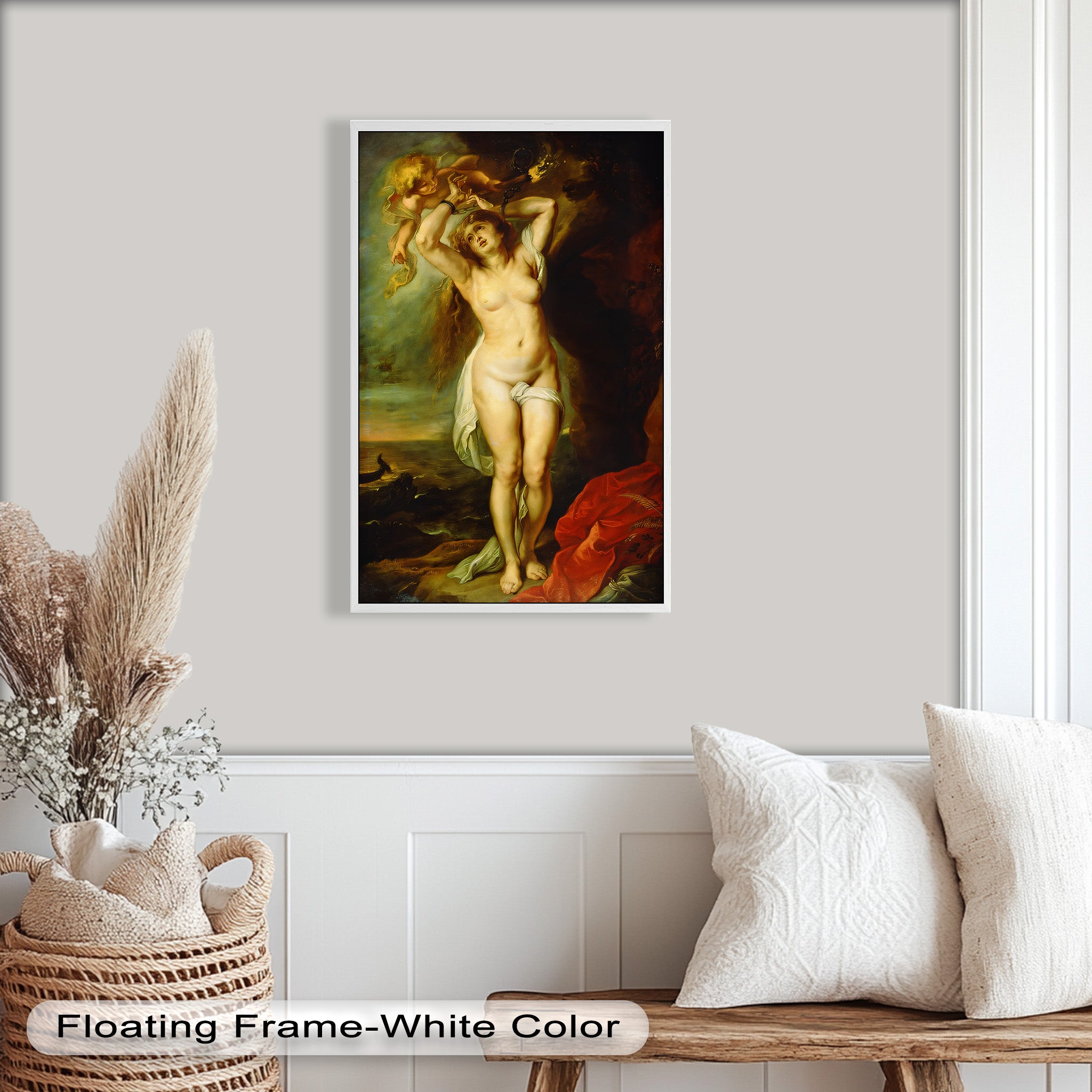 Andromeda Bound - Renaissance Nude Oil Painting of Greek Mythology | Mythological Art for Home Decor & Gallery Display