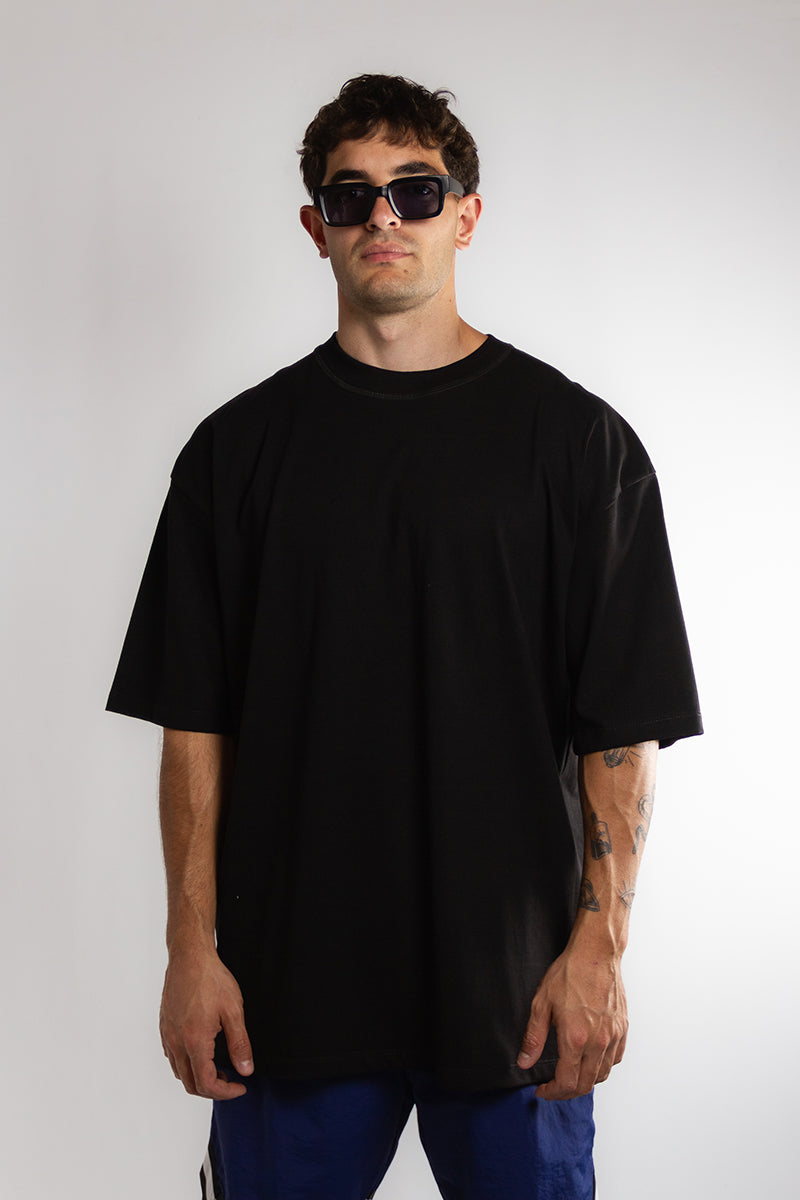 Oversized Black T-Shirt for Men - Soft Cotton Relaxed Fit Streetwear - Perfect for Casual Wear, Gym, and Everyday Outfits