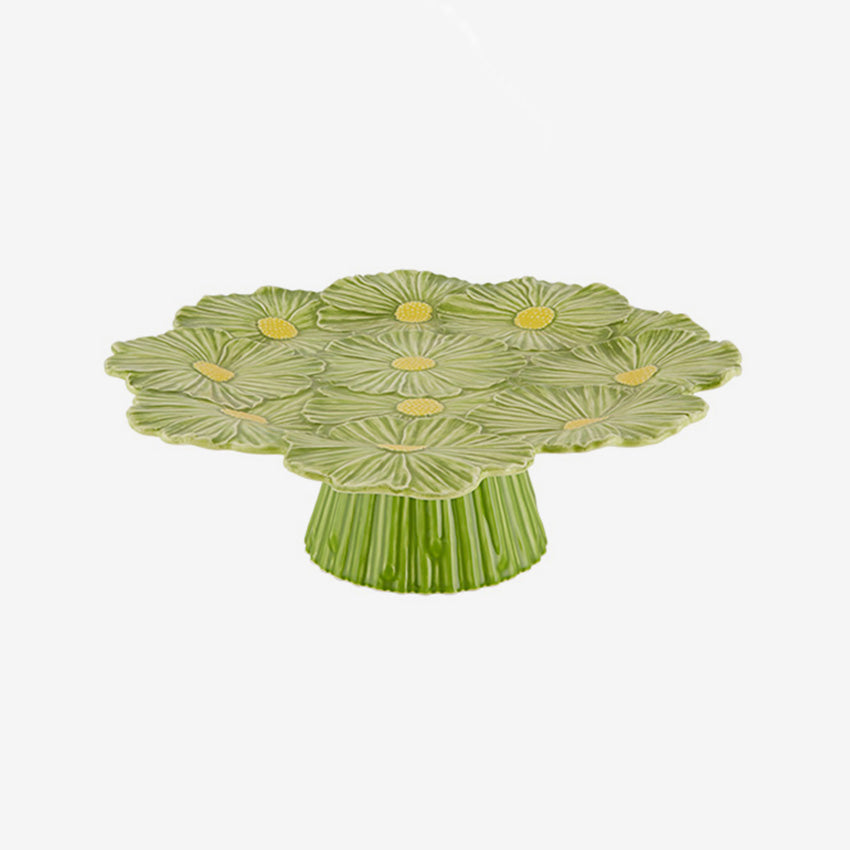 Bordallo Pinheiro Maria Flor Large Ceramic Cake Stand - Elegant Serving Platter for Desserts, Pastries & Party Snacks - Perfect for Weddings, Tea Parties & Special Occasions