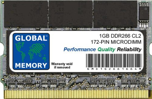 1GB DDR 266MHz PC2100 172-Pin MicroDIMM Laptop Memory RAM - Upgrade for Notebooks & Ultrabooks | Ideal for Dell, HP, Lenovo & More | Boost Performance for Work & Gaming