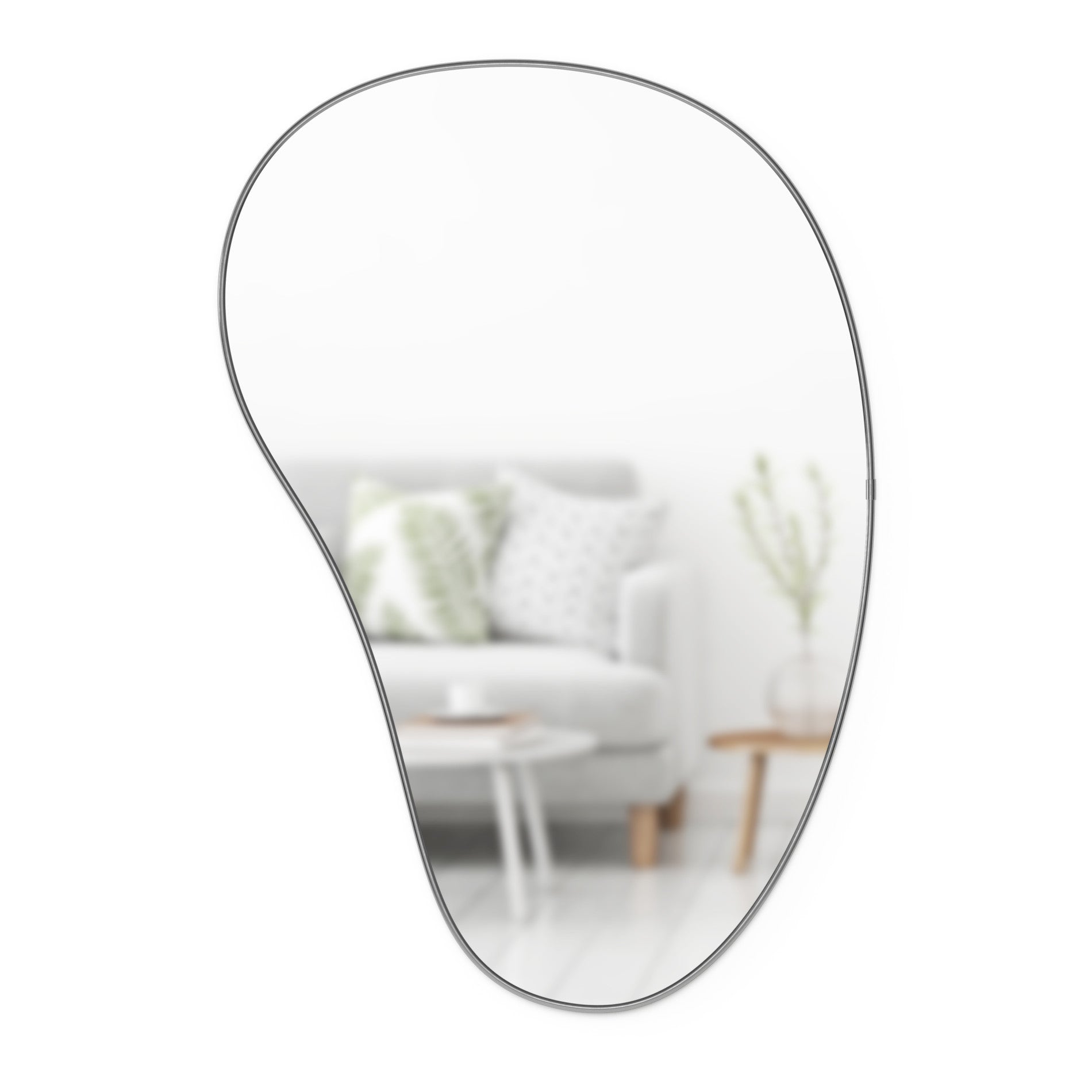 Stylish Hubba Pebble Wall Mirror - Round Decorative Hanging Mirror for Living Room, Bedroom & Bathroom - Perfect for Home Decor & Vanity Areas