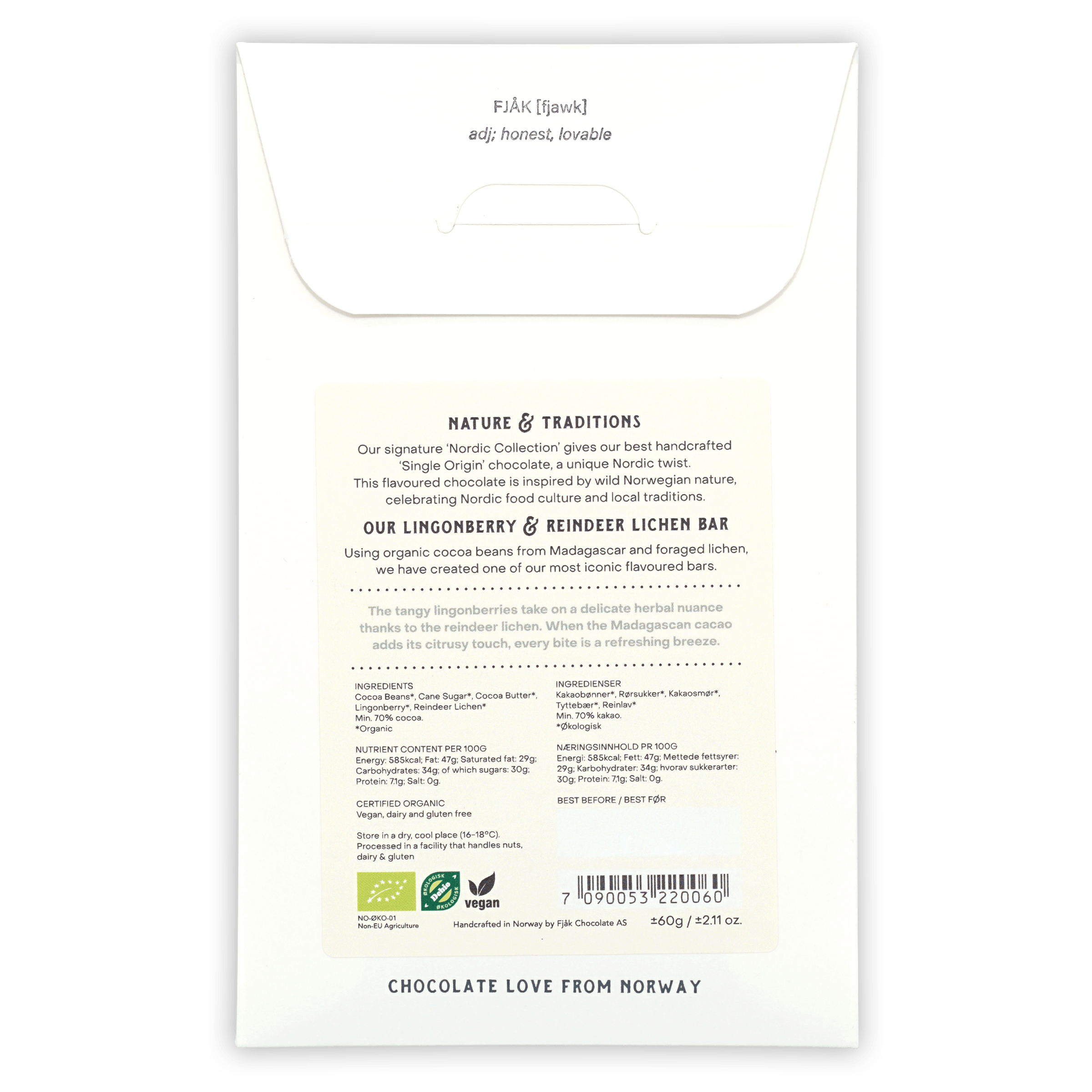 Premium 70% Dark Chocolate with Fj?k Lingonberry & Lichen - Organic Swedish Delicacy | Perfect for Holiday Gifts, Gourmet Desserts & Nordic-Inspired Treats