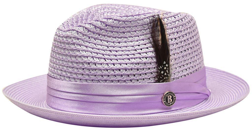 Stylish Lavender Fedora Braided Straw Hat for Women - Summer Beach, Garden Party & Outdoor Fashion Accessory