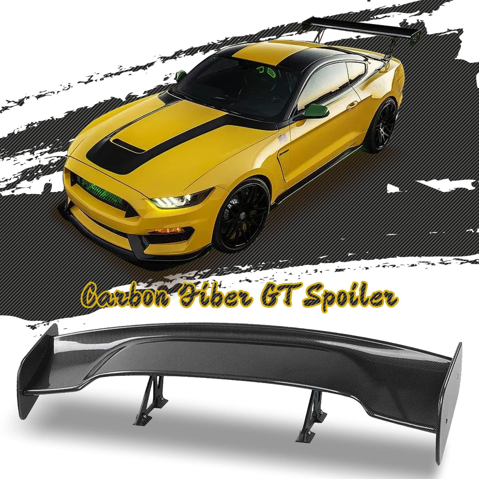 RockyParts Adjustable Universal GT Style Car Rear Trunk Spoiler Wing - 47.24