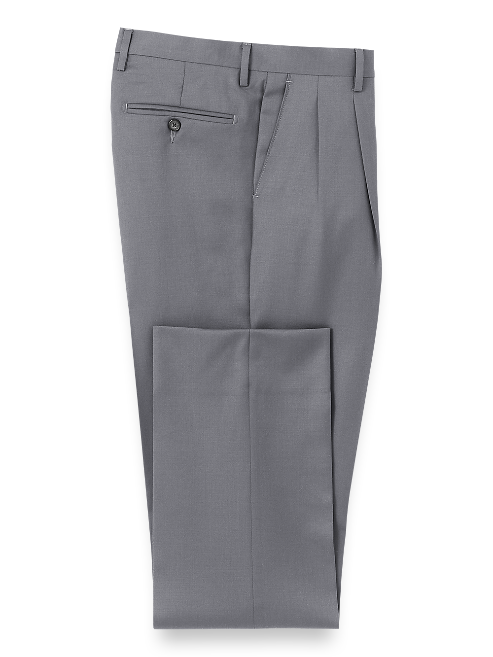 Wool Gabardine Pleated Pants for Women - Classic Grey Trousers, High Waist, Comfort Fit | Perfect for Office, Business Casual & Winter Outfits