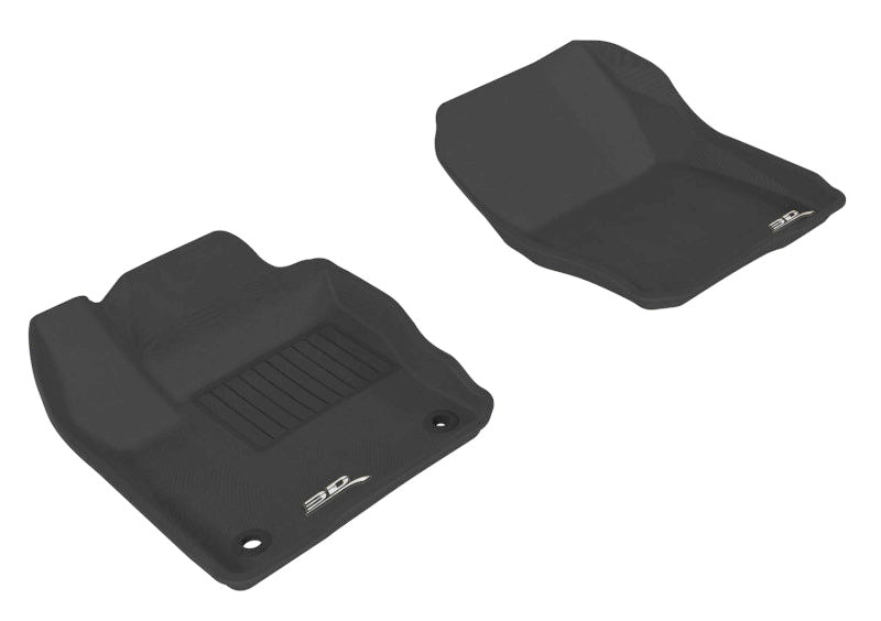 3D MAXpider Custom Fit Floor Mats for 2012-2018 Ford Focus Kagu Series - 1st Row All-Weather Black Car Mats - Perfect for Daily Commute & Road Trips