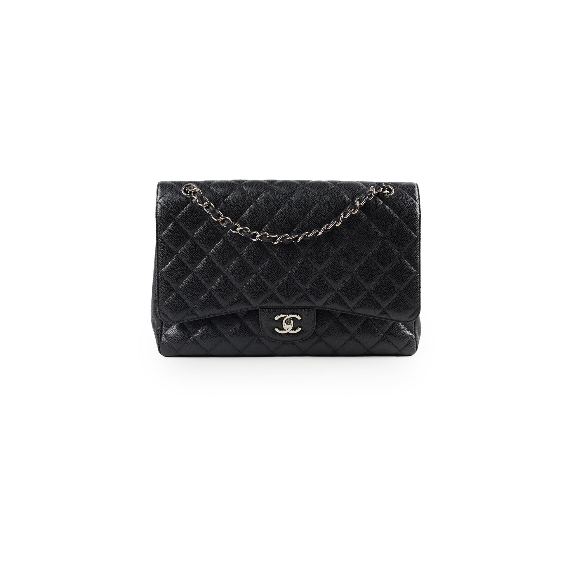 Chanel Caviar Maxi Single Flap Black Bag Series 13 - Luxury Designer Handbag for Women, Perfect for Work, Evening Events & Travel