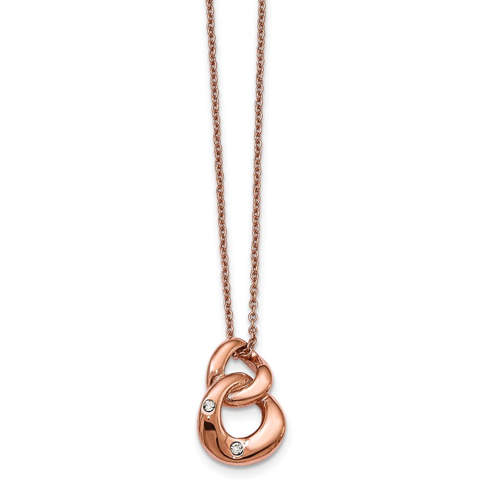 Stainless Steel Rose Gold Plated Crystal Pendant Necklace with Lobster Clasp - Elegant Jewelry Gift for Women, Perfect for Valentine's Day, Anniversary & Special Occasions