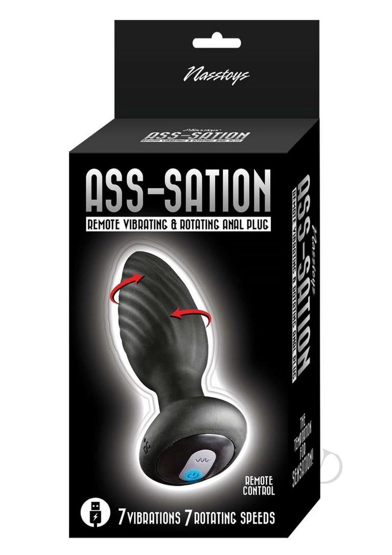 Remote Control Rechargeable Vibrating Rotating Silicone Anal Plug for Men & Women - Black - Perfect for Couples Play & Solo Pleasure